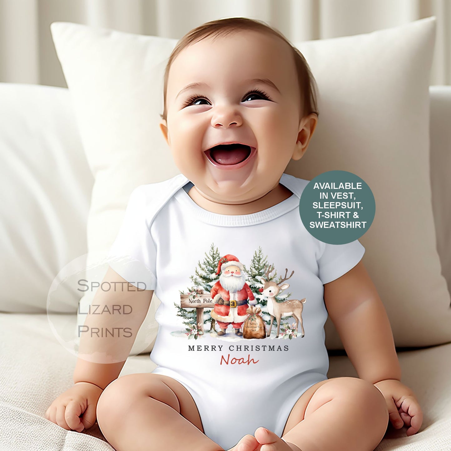 personalised children's Christmas baby vest