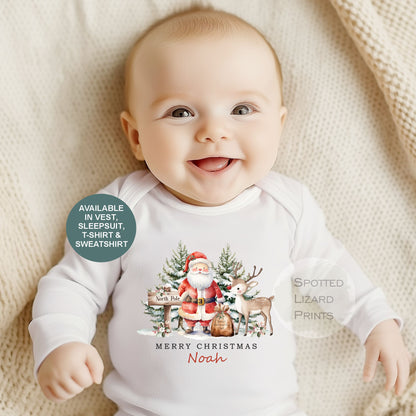 personalised children's Christmas Sleepsuit