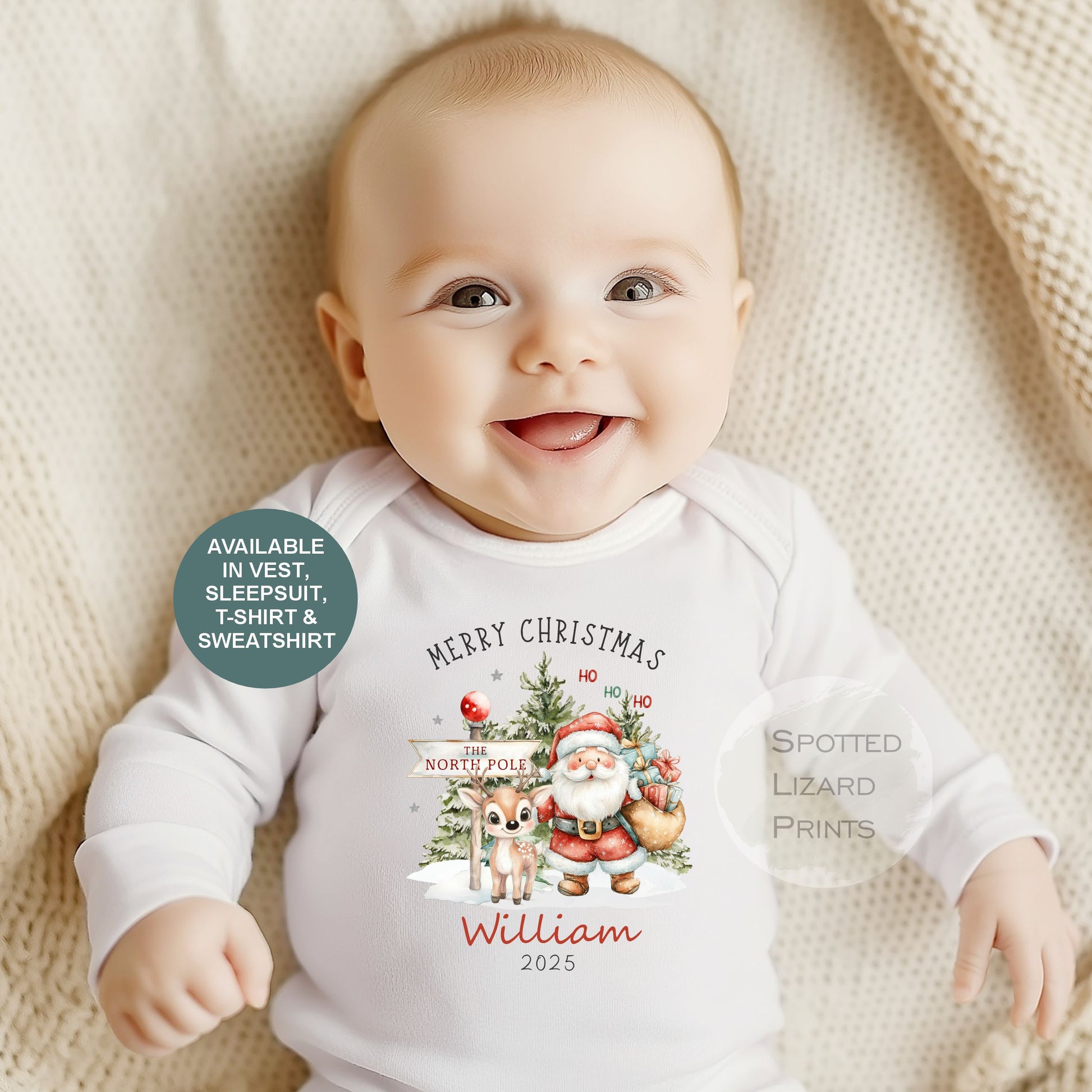personalised Children's Christmas Sleepsuit