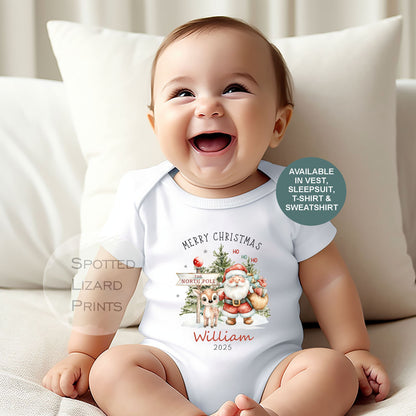 personalised Children's Christmas baby vest