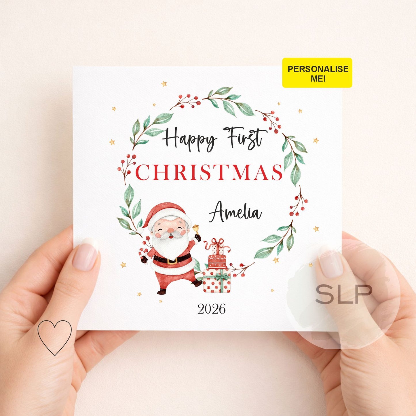 Personalised Baby’s First Christmas Card | Cute Santa Card
