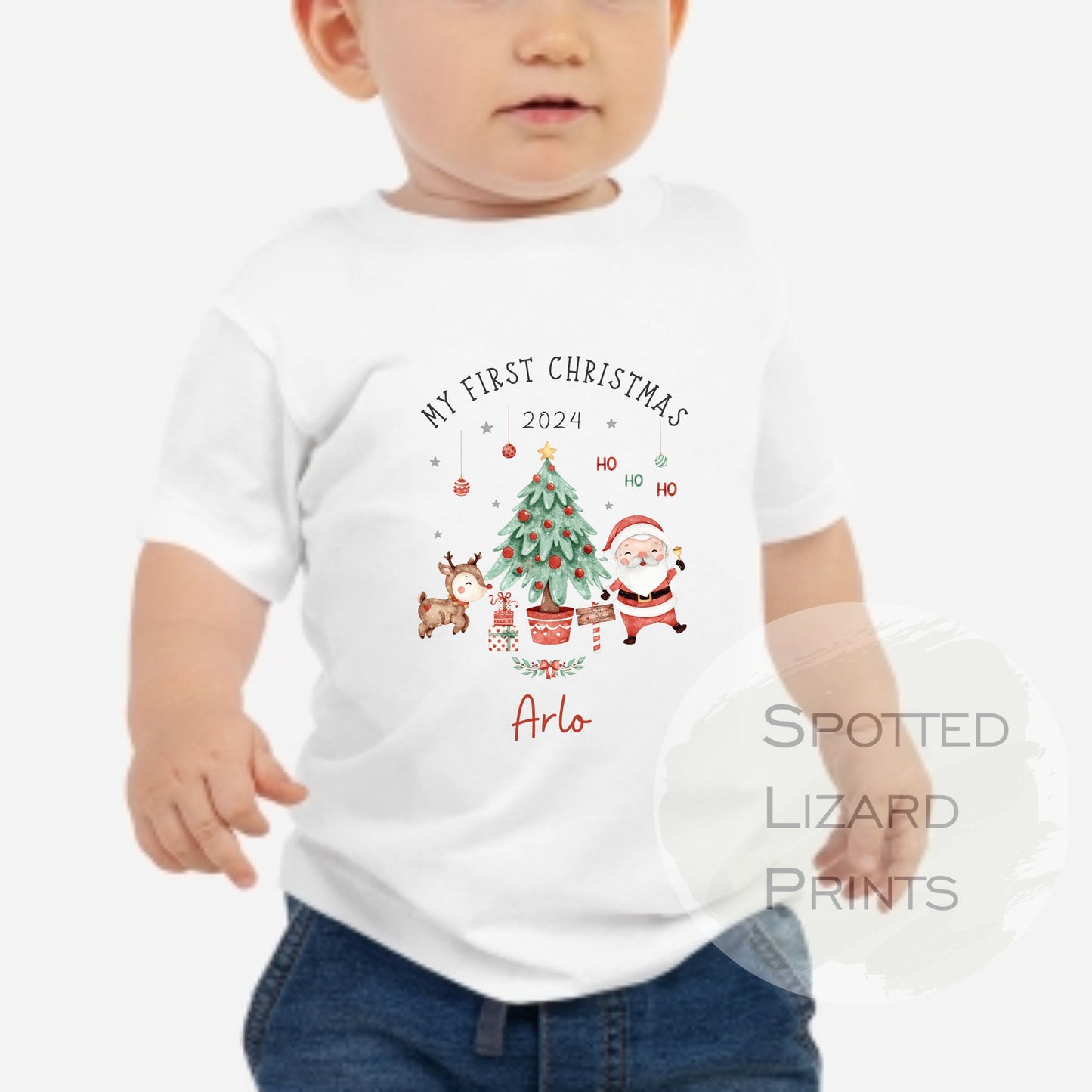 Personalised First Christmas Baby Outfit- My First Christmas Sleepsuit or Vest - 1st Xmas Cute Santa