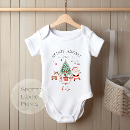 My first Christmas personalised Baby Vest