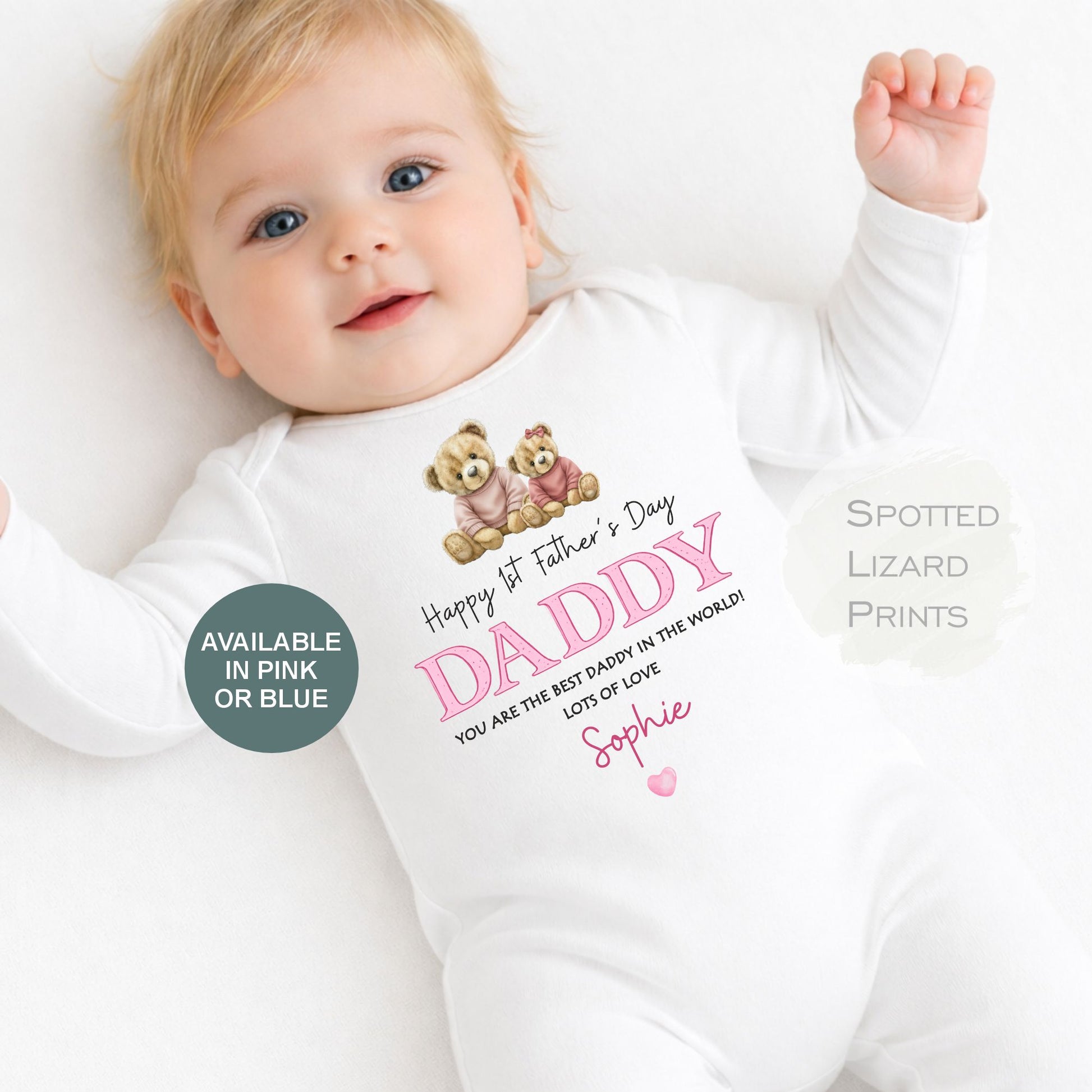 Personalised Happy 1st Father's Day Sleepsuit