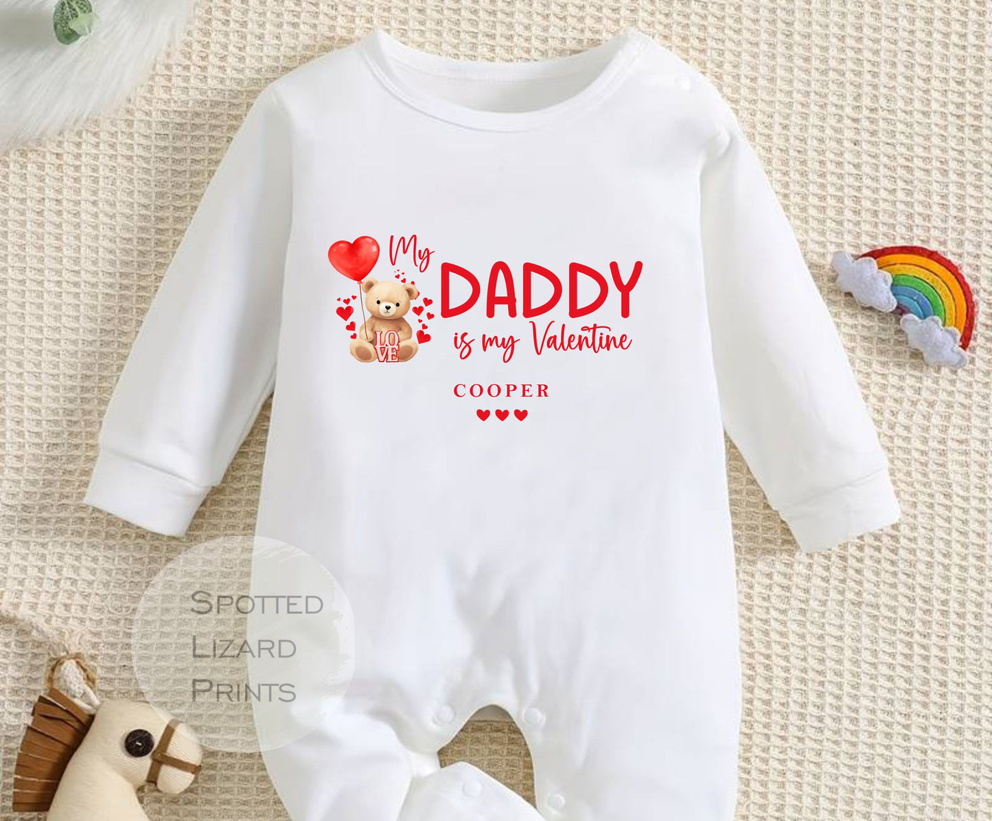 DADDY's Little Valentines Baby Girl / Boy Outfit (First Valentines 1st Valentines Daddy Dad Valentines l New Dad Gift | Love My Dad)