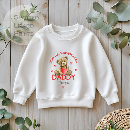 Personalised Valentine's Day Kids Sweatshirt - Valentine's Sweatshirt - Mummy & Daddy - Kids Matching Jumpers Sibling - First Valentines Day