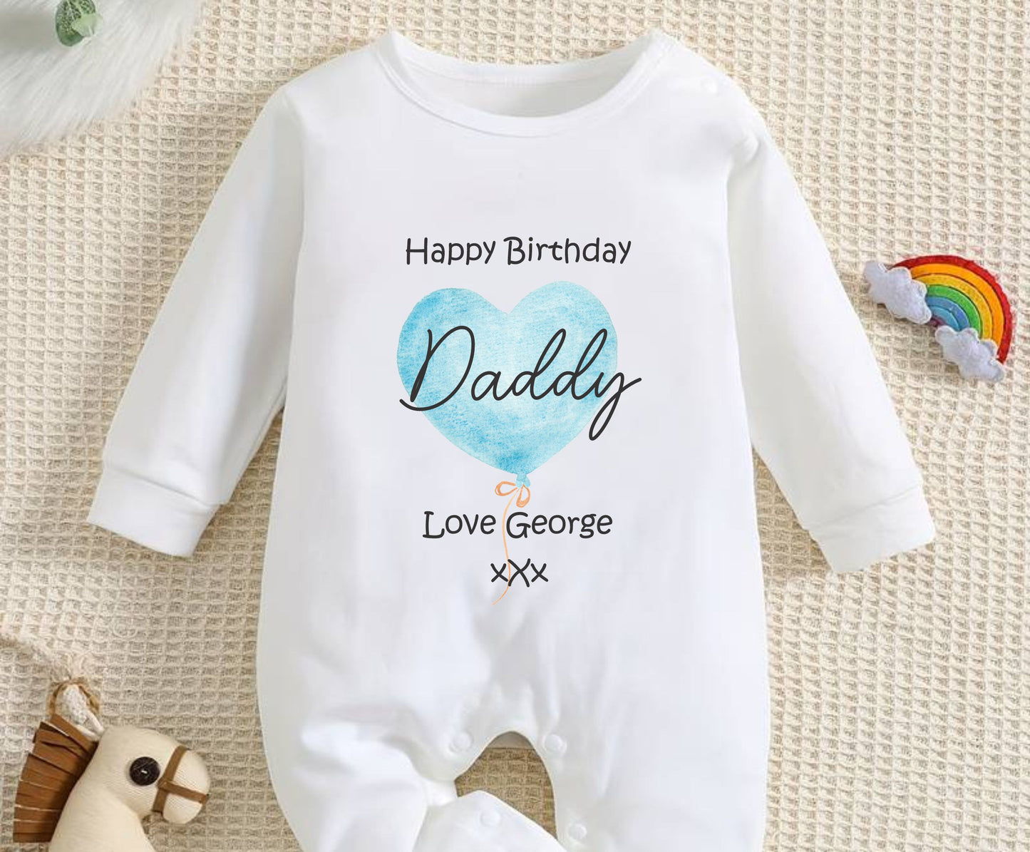 Personalised Happy Birthday Clothing. Unique Hand printed Gift for Birthdays.