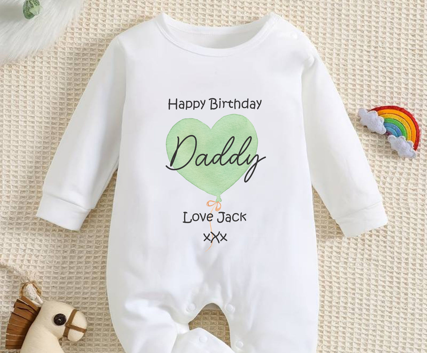 Personalised Happy Birthday Clothing. Unique Hand printed Gift for Birthdays.