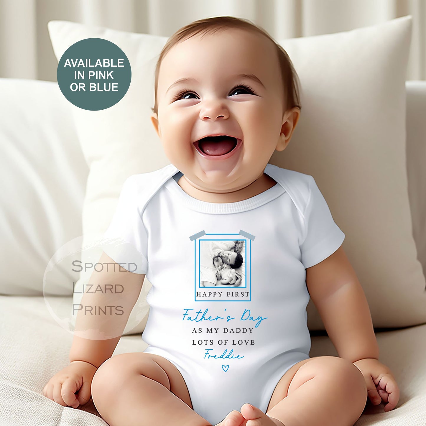 Happy First Fathers Day Babygrow - first as my daddy - Happy Father's Day Daddy - Personalised First Father’s Day Baby Vest