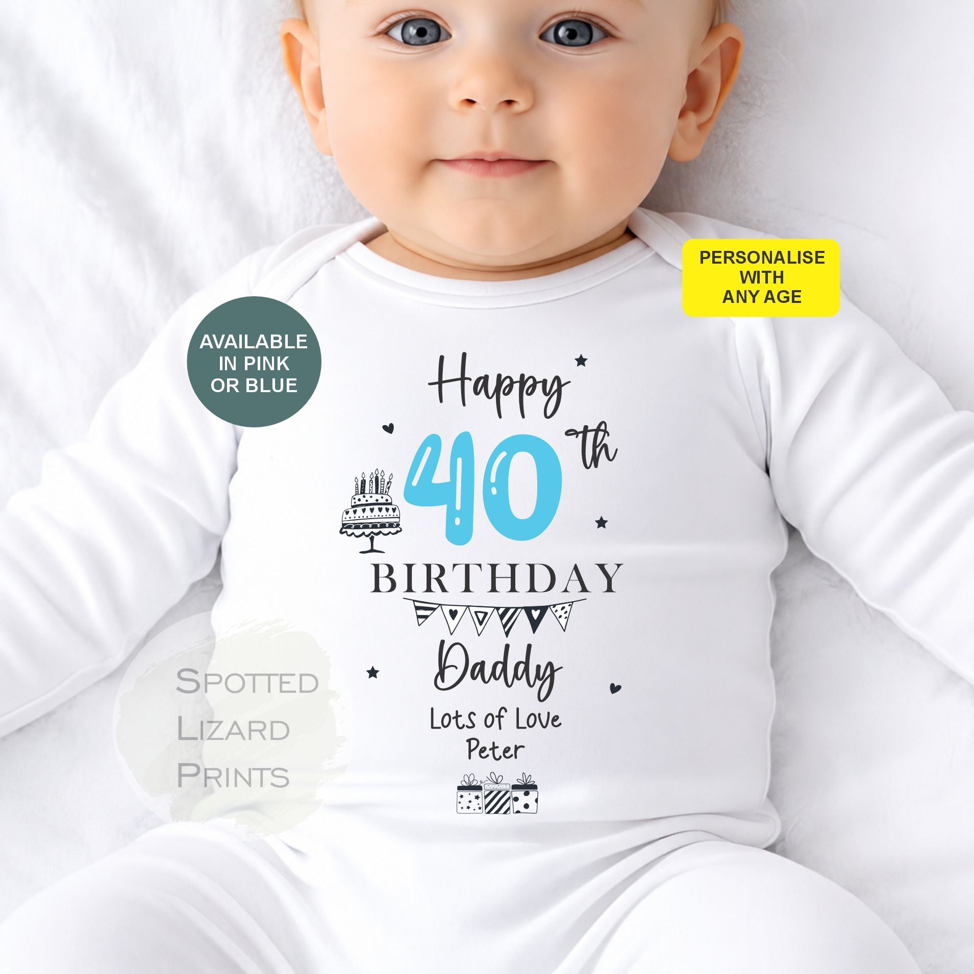 Happy 40th Birthday DADDY Baby Outfit (First Birthday 1st Birthday Daddy Dad Birthday l New Dad Gift)
