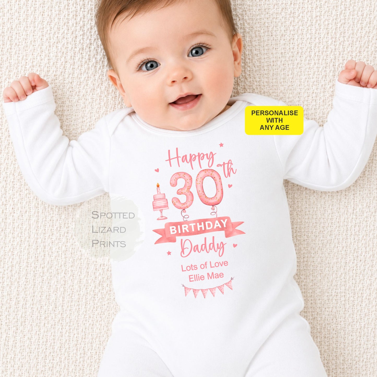 Happy 30th, 40th, 50th, 60th Birthday DADDY Baby Boy Outfit (First Birthday 1st Birthday Daddy Dad Birthday l New Dad Gift | Love My Dad)