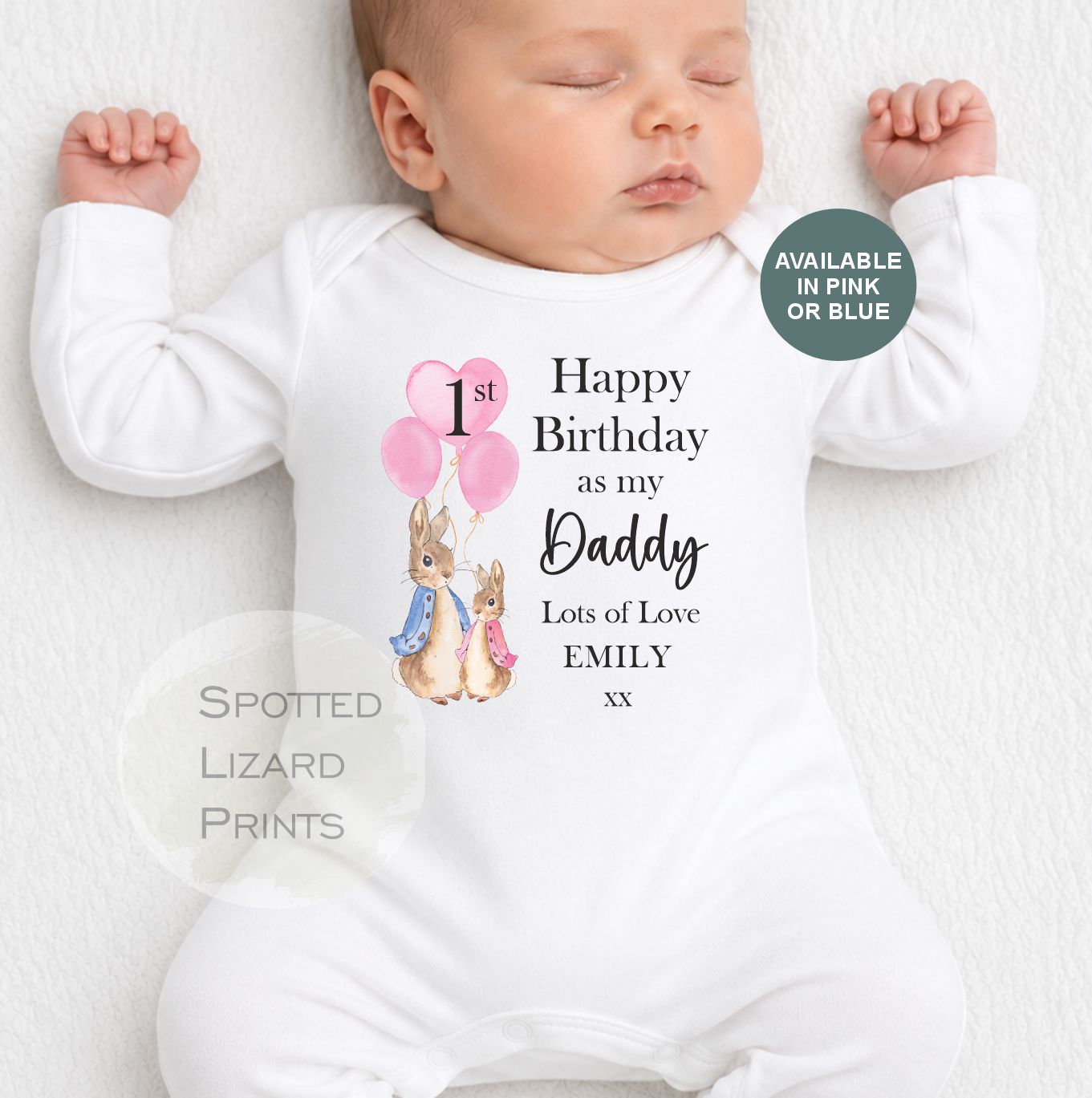 Happy Birthday Daddy Babygrow - Personalised baby vest - Happy birthday Daddy - Birthday message - happy birthday Dad - birthday wishes