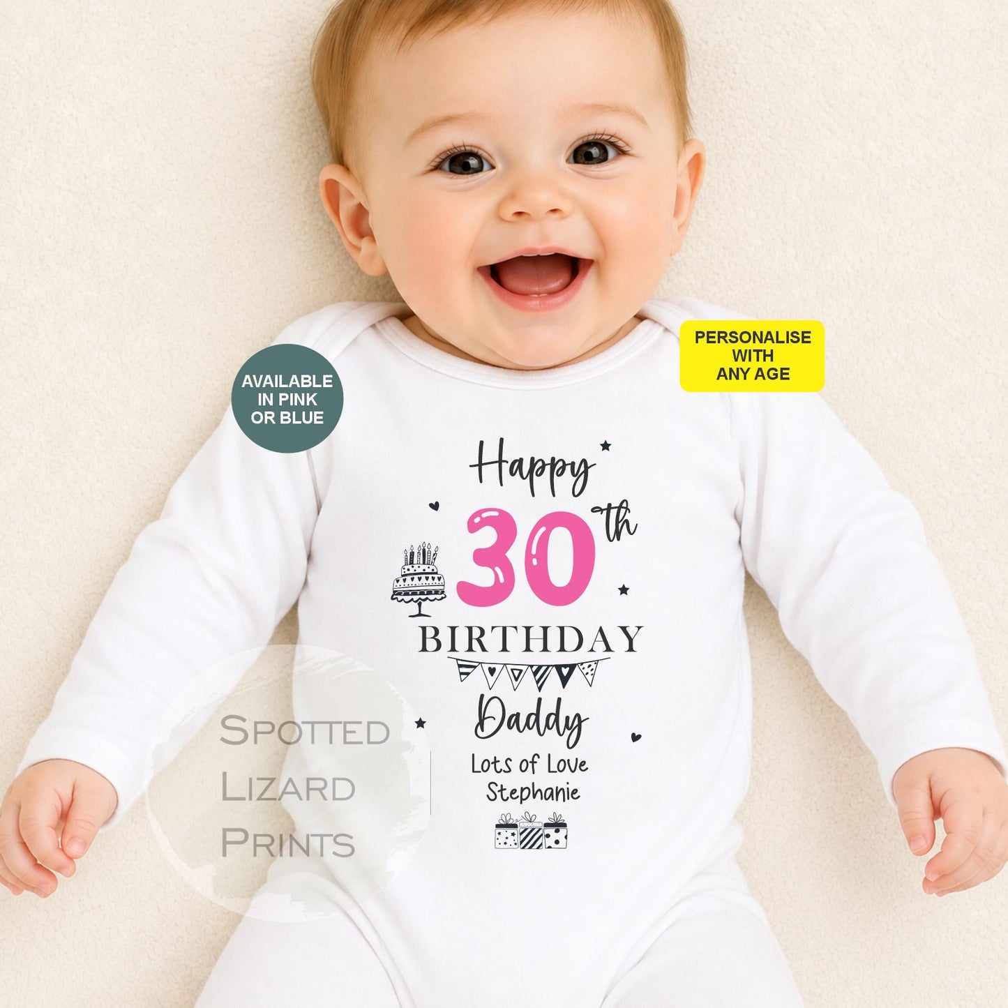 Happy 30th Birthday DADDY Baby Outfit (First Birthday 1st Birthday Daddy Dad Birthday l New Dad Gift)