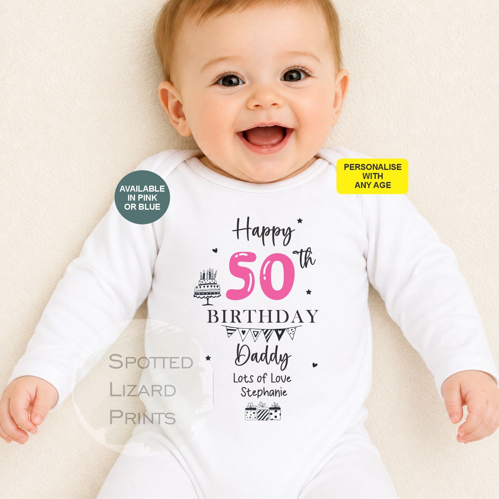 Happy 50th Birthday DADDY Baby Outfit (First Birthday 1st Birthday Daddy Dad Birthday l New Dad Gift)