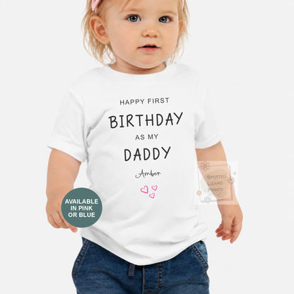 Personalised Happy First Birthday As My Daddy Baby Vest | Daddy Birthday Gift From Baby | Custom Baby Sleepsuit | First Dad Birthday