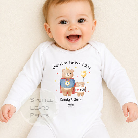 Super Dad - Happy 1st Father's Day together Baby Outfit (First Father's Day 1st Father's Day Daddy Dad Father's Day l New Dad Gift
