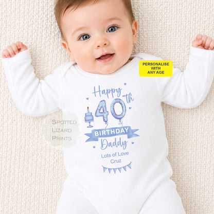 Happy 30th, 40th, 50th, 60th Birthday DADDY Baby Boy Outfit (First Birthday 1st Birthday Daddy Dad Birthday l New Dad Gift | Love My Dad)