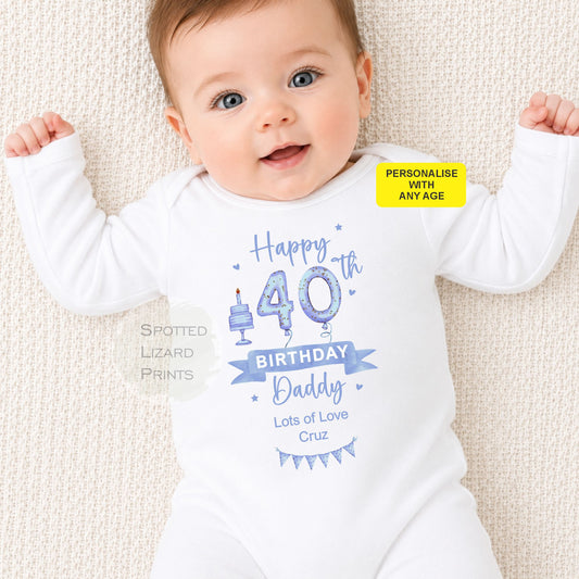 Happy 30th, 40th, 50th, 60th Birthday DADDY Baby Boy Outfit (First Birthday 1st Birthday Daddy Dad Birthday l New Dad Gift | Love My Dad)