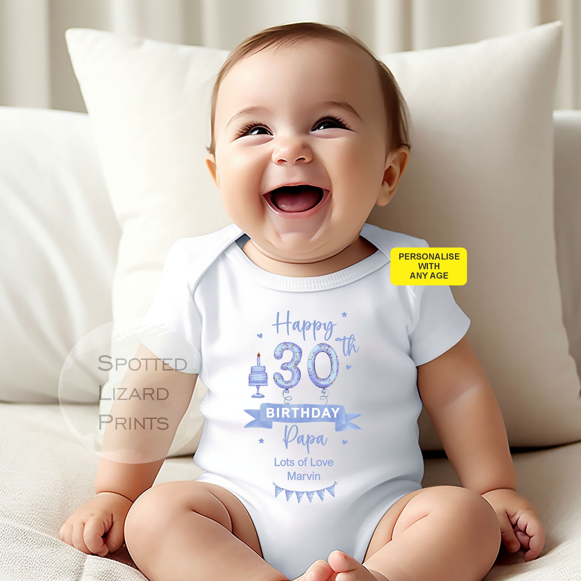 Happy 30th, 40th, 50th, 60th Birthday DADDY Baby Boy Outfit (First Birthday 1st Birthday Daddy Dad Birthday l New Dad Gift | Love My Dad)