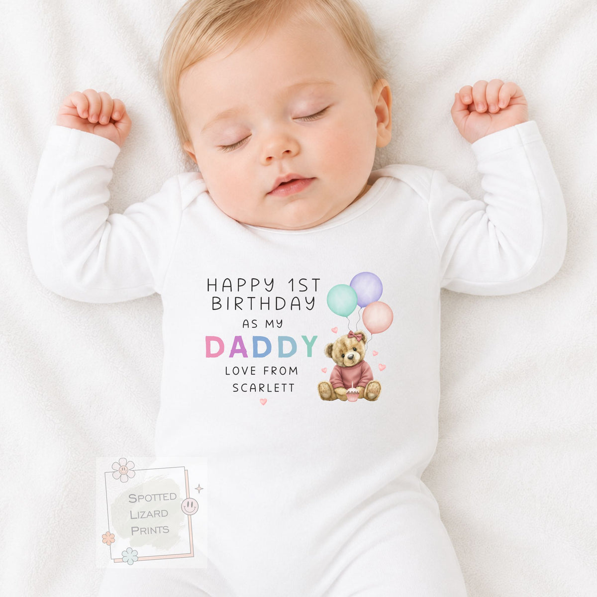 Happy Birthday Daddy Babygrow, 1st Birthday as my Daddy, Daddy Birthday Gift, Dad Birthday Gift, New Dad Gift, Birthday Baby vest, Sleepsuit