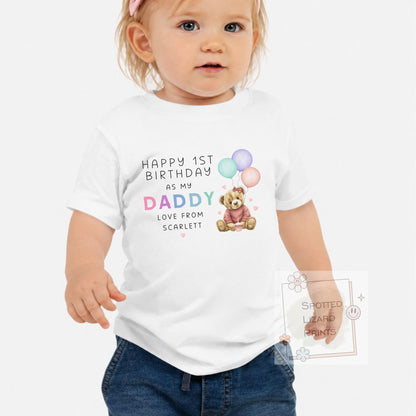 Happy Birthday Daddy Babygrow, 1st Birthday as my Daddy, Daddy Birthday Gift, Dad Birthday Gift, New Dad Gift, Birthday Baby vest, Sleepsuit