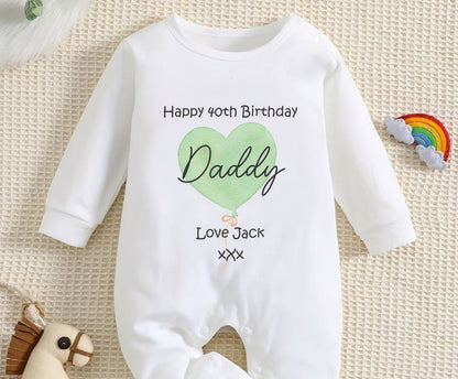 Happy 40th Birthday DADDY Baby Outfit (First Birthday 1st Birthday Daddy Dad Birthday l New Dad Gift | Love My Dad)