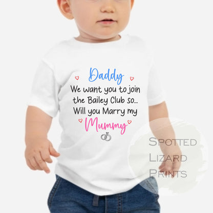 Marriage Proposal Kids T-Shirt - Proposal Top - Will You Marry My Daddy Outfit - Marry Me shirt - Mummy Will You Marry My Daddy