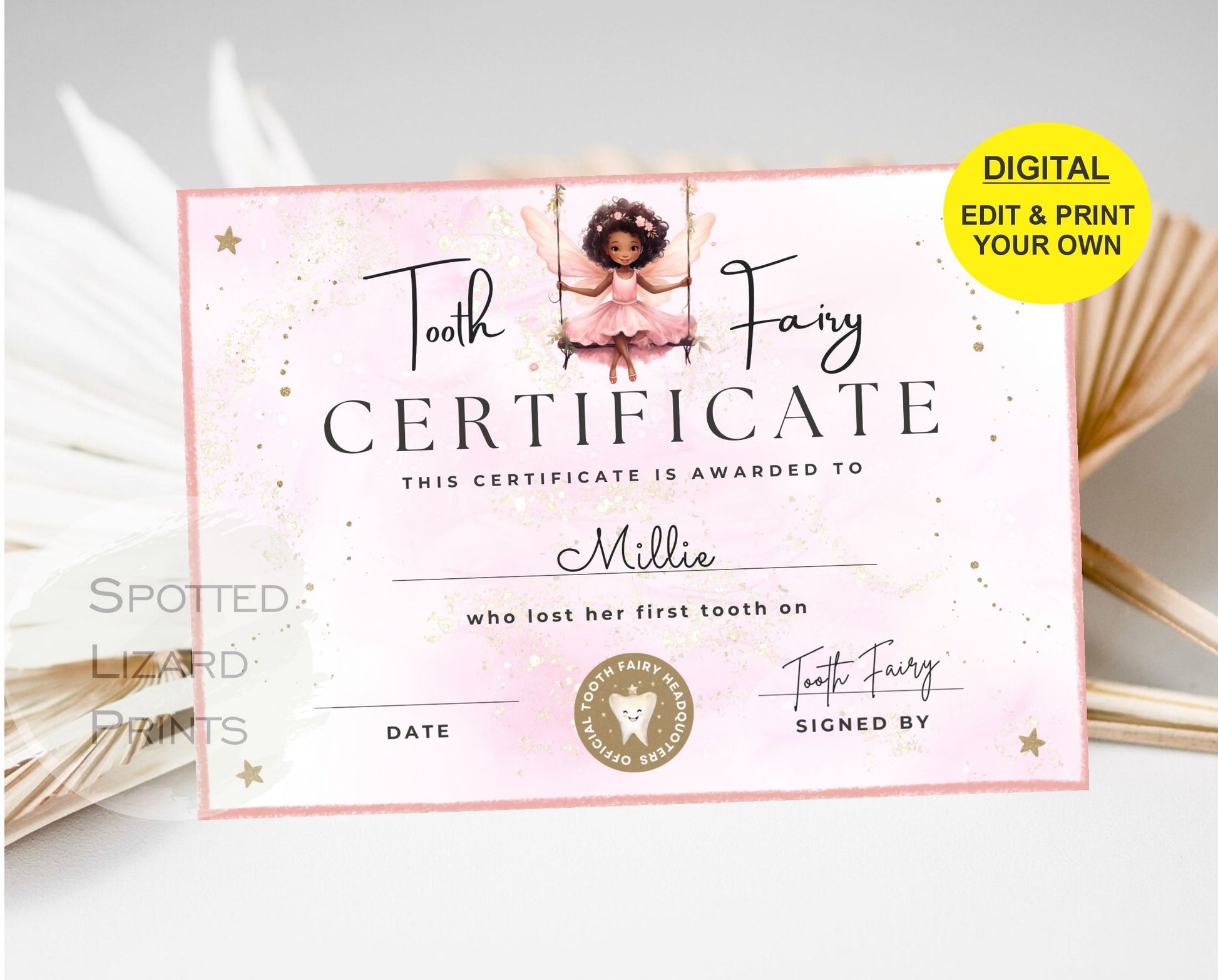 Tooth fairy certificate