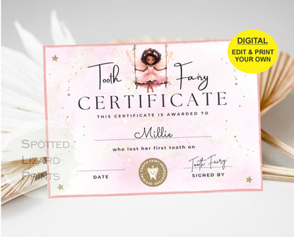 Tooth fairy certificate