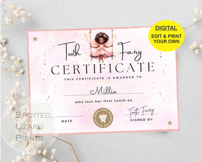 Tooth Fairy certifcate