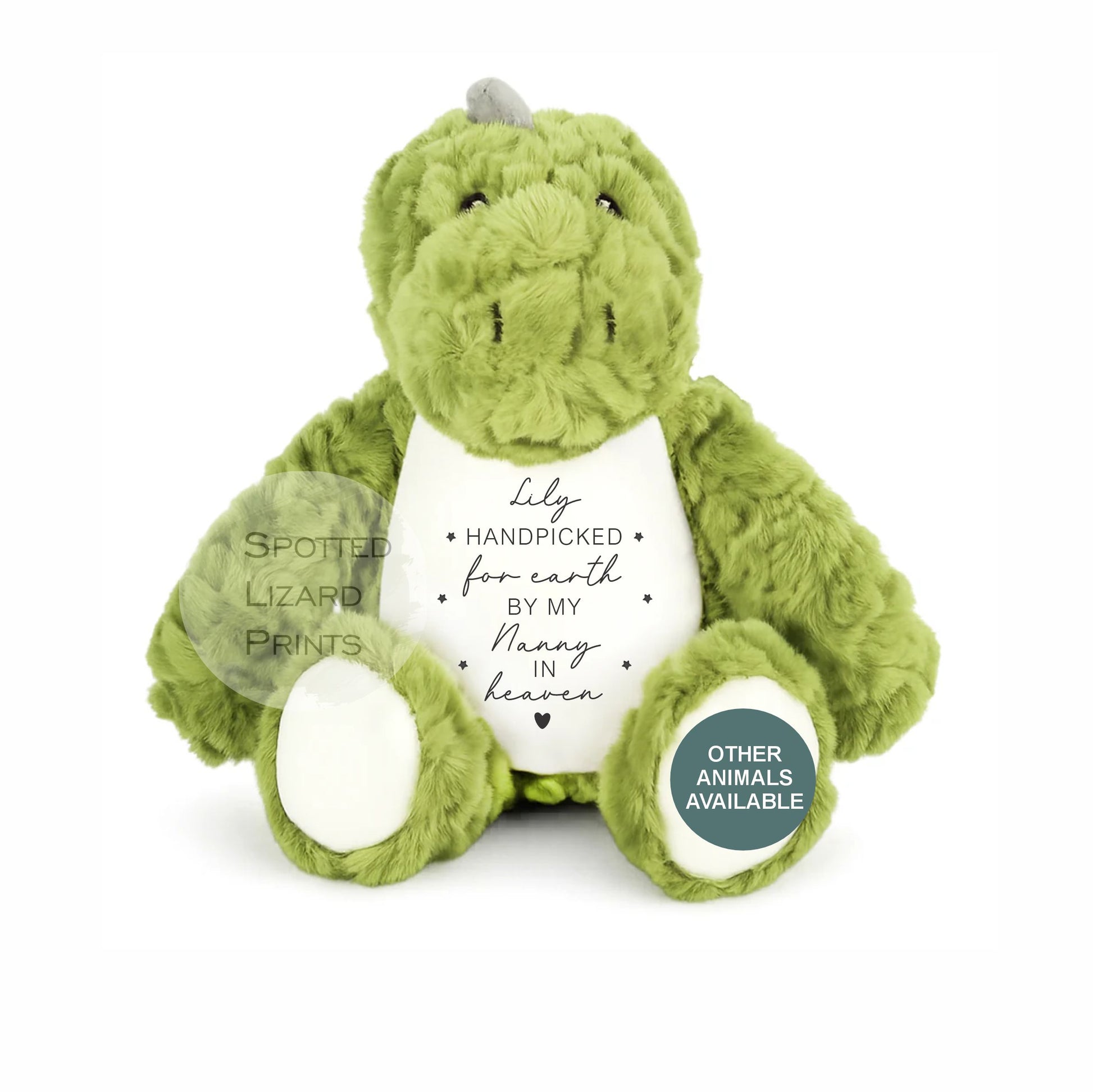 Personalised handpicked for earth by nanny in heaven teddy