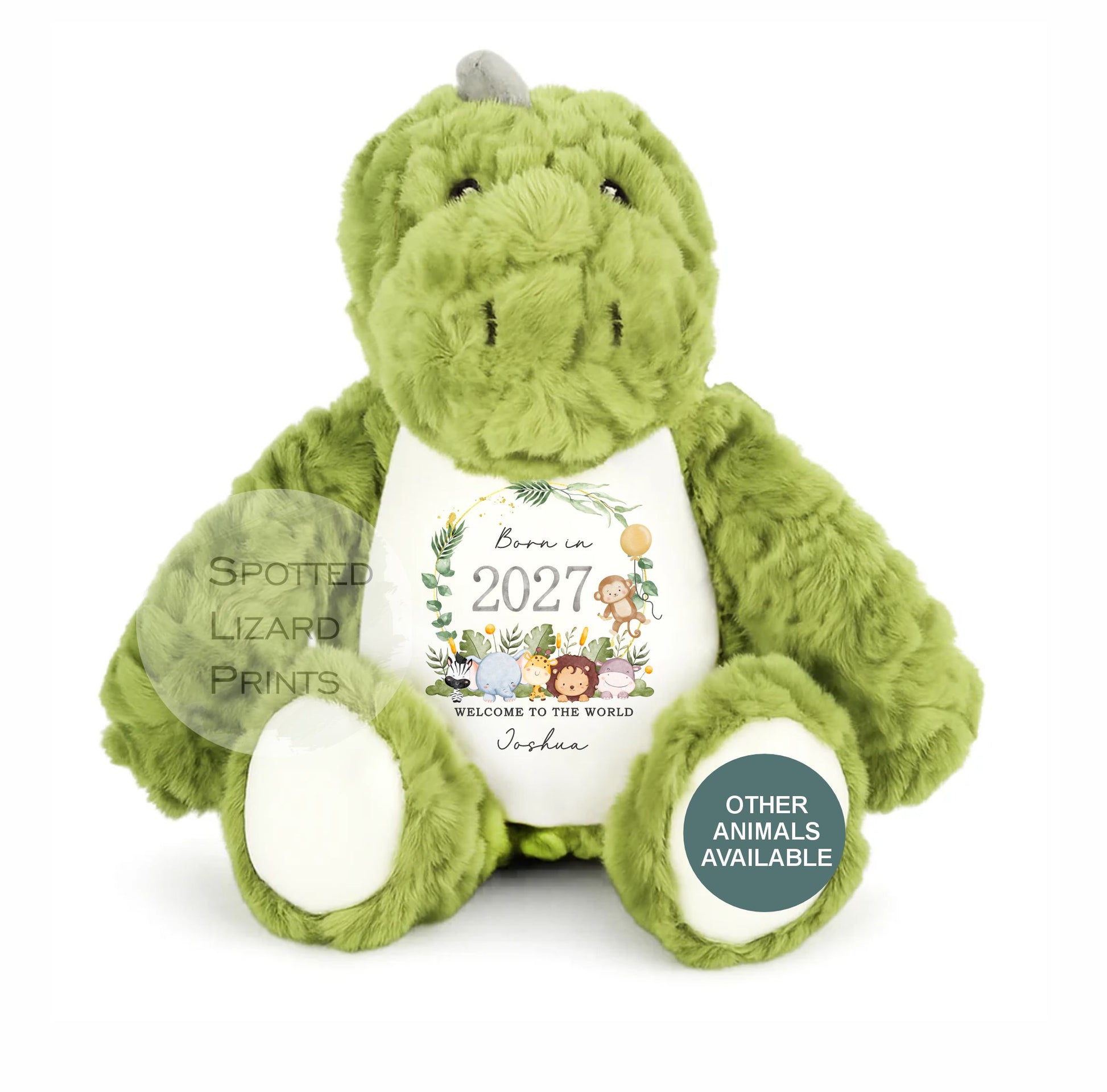 Personalised Baby Soft Toy Born in 2027 | Custom Name Plush Teddy | New Baby Gift | Baby Shower Gift | Baby Girl Boy Keepsake | Welcome