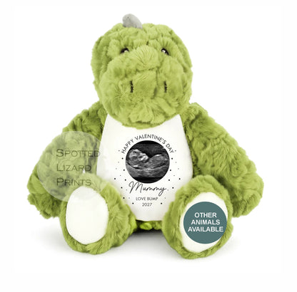 Valentines Day Gift From Bump Bunny Soft Toy - Mummy Teddy Bear - Baby Scan Teddy - Valentine's Day From Bump - Bumps First Valentines Day