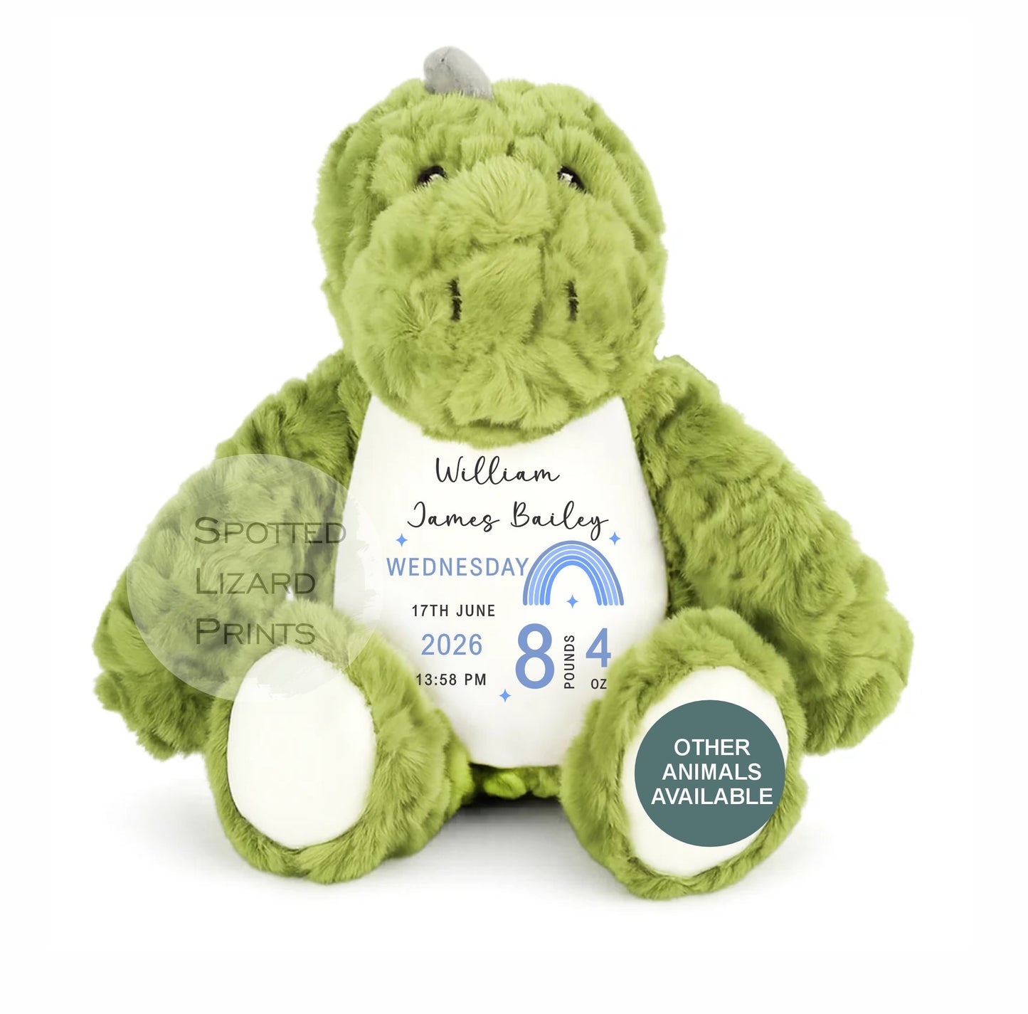 Personalised New Baby Bunny Rabbit Soft Toy Gift - Birth Stats Teddy Bear - Newborn Baby Gift - Baby Keepsake -Soft Toy - Baby Shower Gift