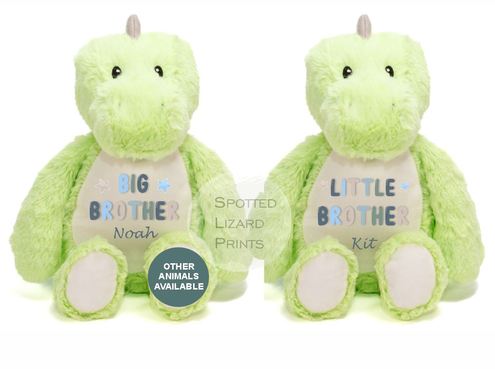 Matching Sibling Teddy, Big Sister & Little Sister Unicorn, Big Brother, Little Brother Dinosaur, New Baby Gift Teddy