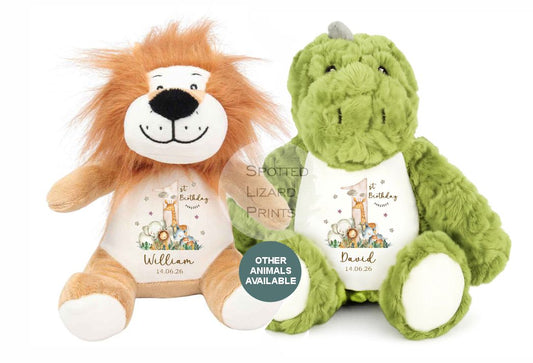 Personalised 1st Birthday Teddy | Baby First Birthday Gift | Custom Name Soft Toy | Kids Cuddly Toy Keepsake | Personalised Baby Gift UK