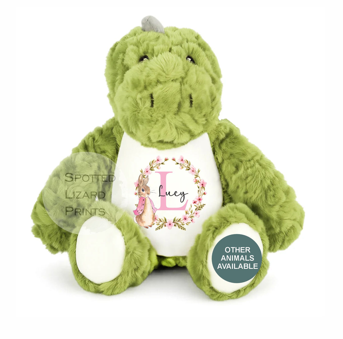 Personalised Peter Rabbit Style Plush Toy | Floral Bunny Baby Gift | New Baby, Christening & Birthday Gift