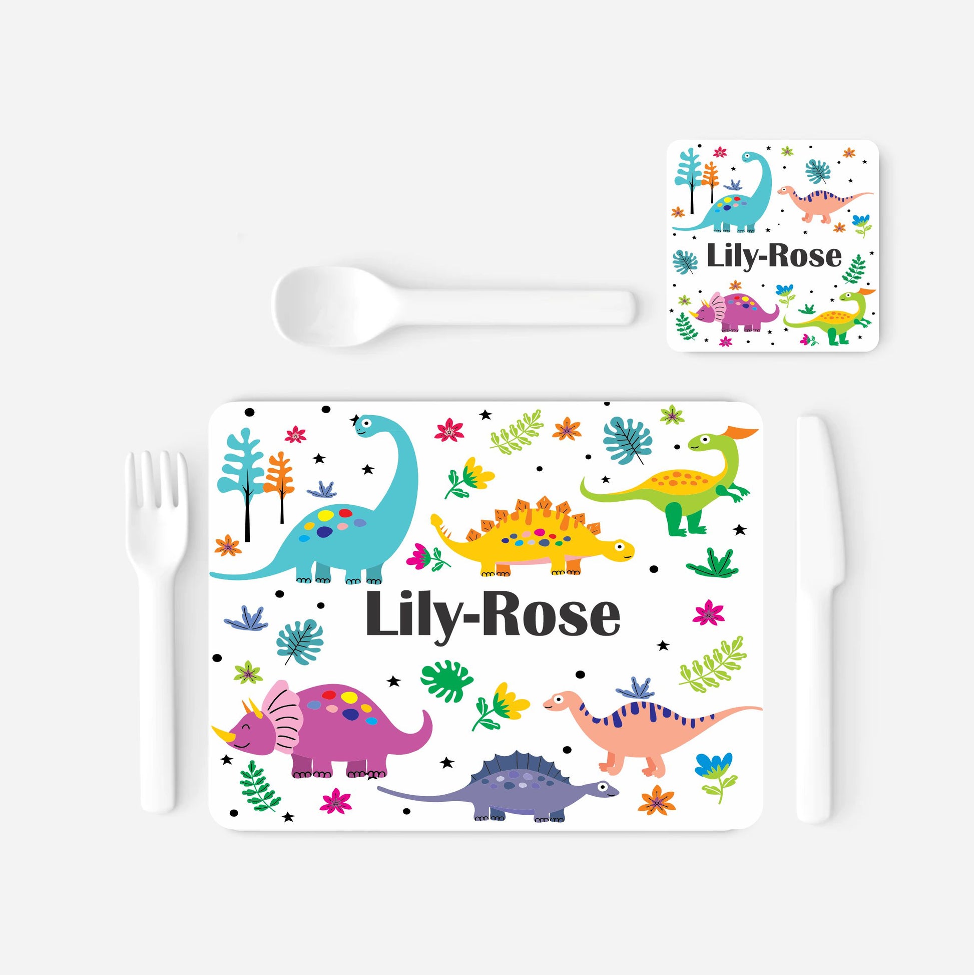 childrens personalised dinosaur placemat