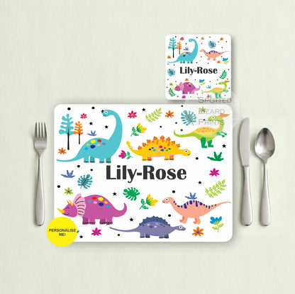 Gift for Kids - Personalised Placemat - Placemat and Coast set - Personalised Tableware - Personalised Coaster - 
