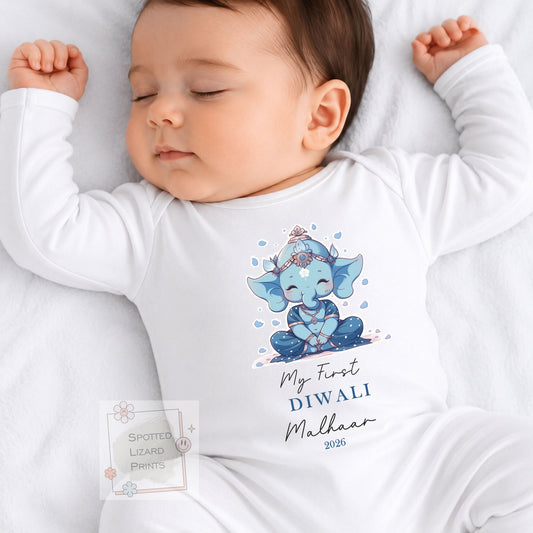 Personalised My First Diwali Baby Vest, Baby Diwali Outfit | First Diwali sleepsuit, Festival of Light Hindu Sikh Celebration