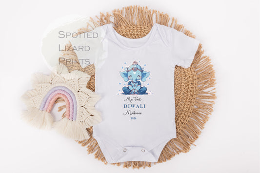 My First Diwali Personalised Baby - First Diwali sleepsuit - 1st Diwali Gift - Festival of Light Hindu Sikh Celebration - Diwali Baby Outfit