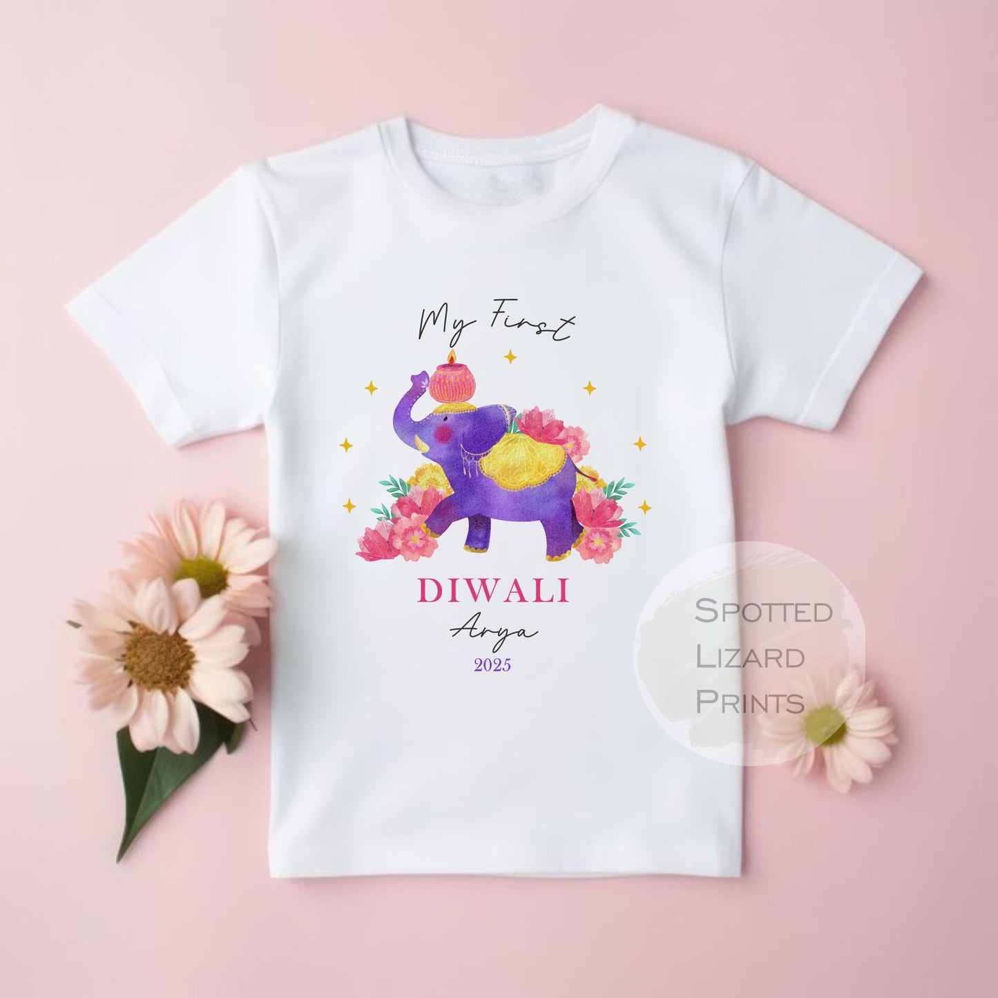 Personalised My First Diwali - Diwali Baby Vest or Rompersuit - Happy Diwali Gift - My First Diwali Gift Babygrow , Diwali Sleepsuit