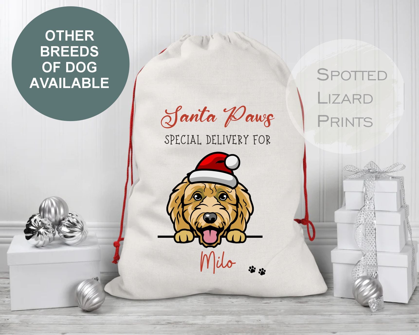 Pet Santa sack Gift Bag