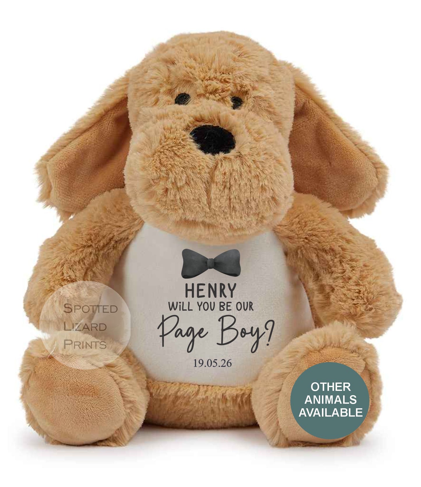 Thankyou teddy for page boys. Personalised Teddy for kids.