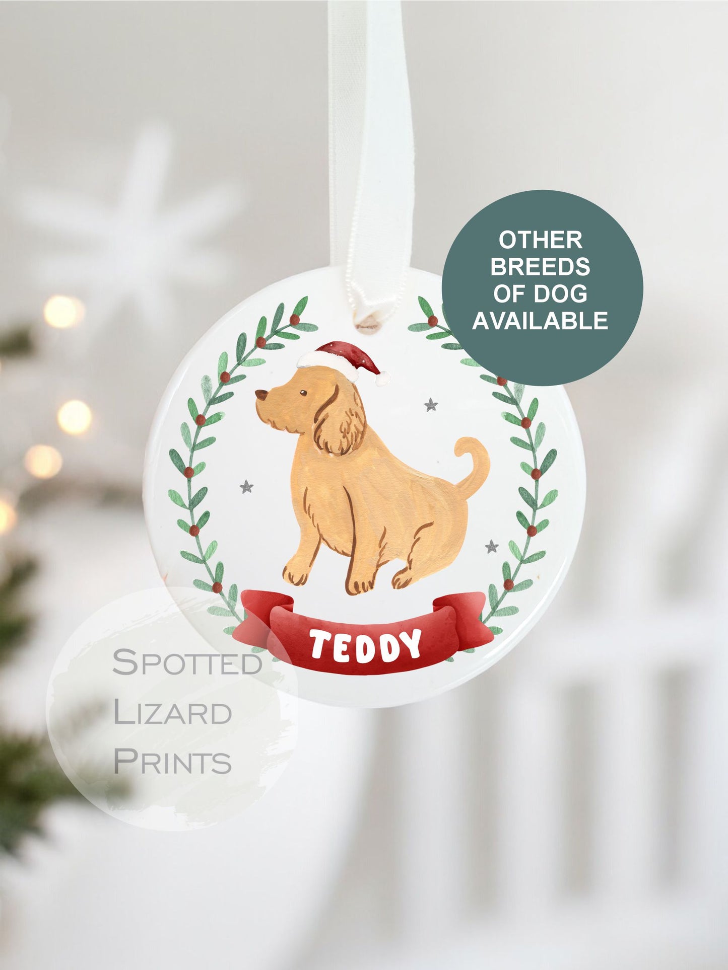 Personalised Dog Christmas bauble, puppy first Christmas bauble