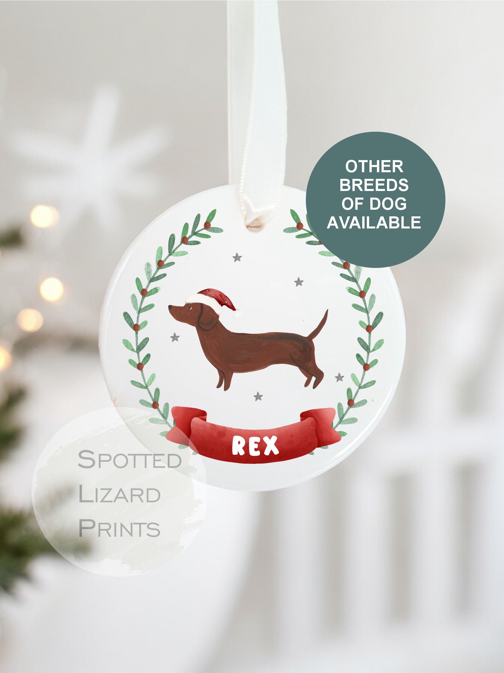 Personalised Dog Christmas bauble, puppy first Christmas bauble