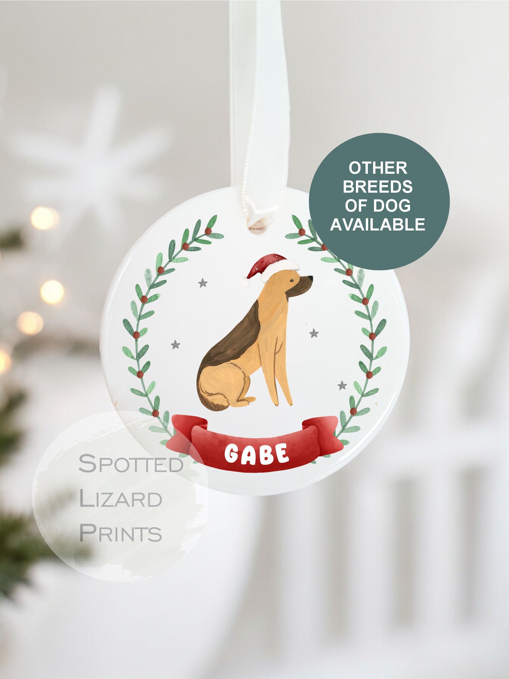 Personalised Dog Christmas bauble, puppy first Christmas bauble