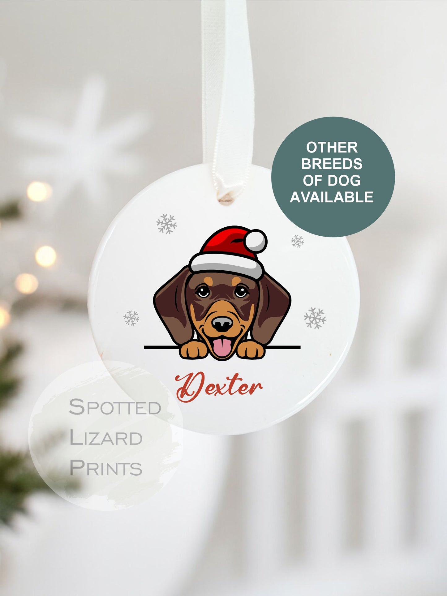 Personalised Dog Christmas bauble, puppy first Christmas bauble