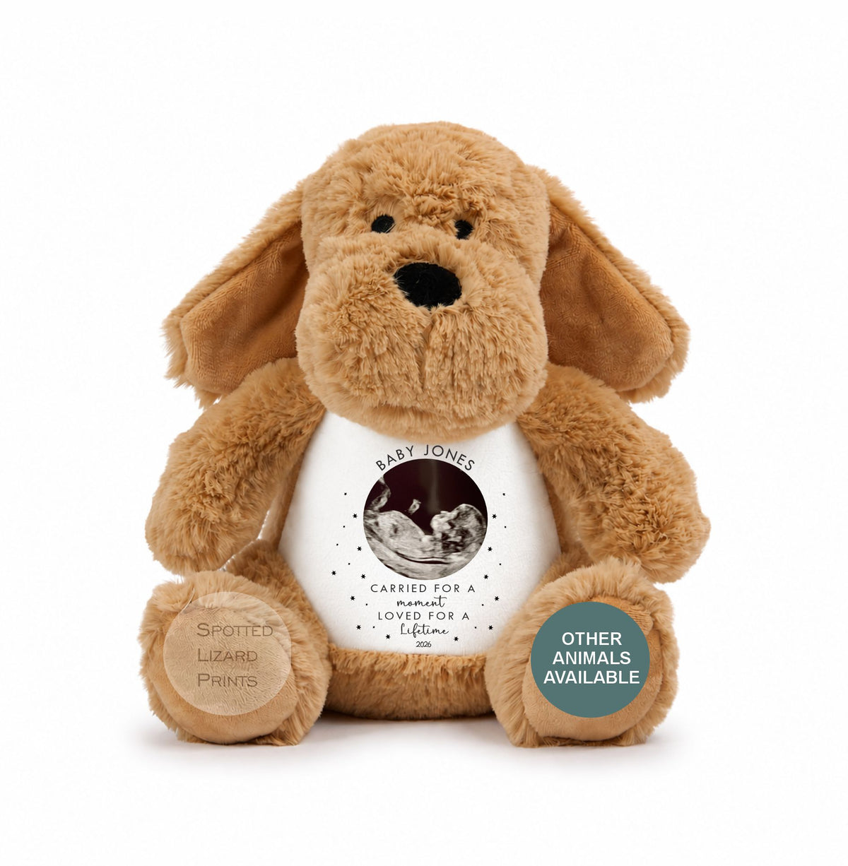 Personalised Baby Loss Memorial Teddy with Scan Photo, Baby Name, Miscarriage Keepsake, Pregnancy Loss Memorial Gift, Bereavement Gift