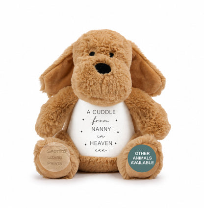 Personalised Memorial Teddy Bear | A Cuddle From Heaven | Bereavement Gift | Memorial Soft Toy | Loss of Nanny Grandad Loved One
